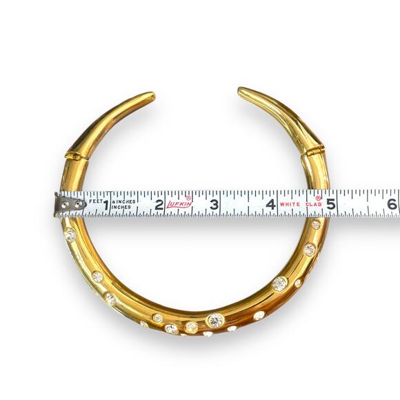 Vtg Vogue Signed VO Les Bernard Runway Gold Tone Collar Necklace - Picture 8 of 9